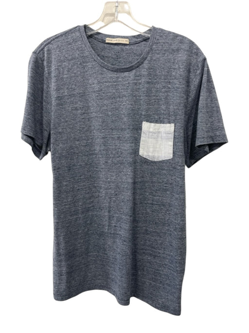 Marine Layer Size M/L Blue Cotton Heathered T shirt Crew Men's Short Sleeve Blue / M/L