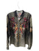 Etro Size 42 Black, Gray, Red & Gold Silk Button Down Geometric & Floral Top Black, Gray, Red & Gold / 42