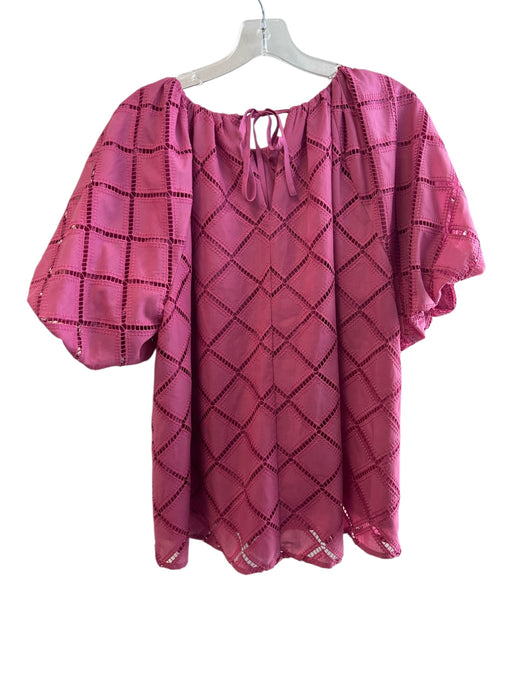 English Factory Size Small Berry Pink Polyester Blend Lined Wide Neck Top Berry Pink / Small