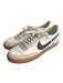 Nike Shoe Size 7.5 White & Black Leather Round Toe Low Top Lace Up Sneaker Shoes White & Black / 7.5