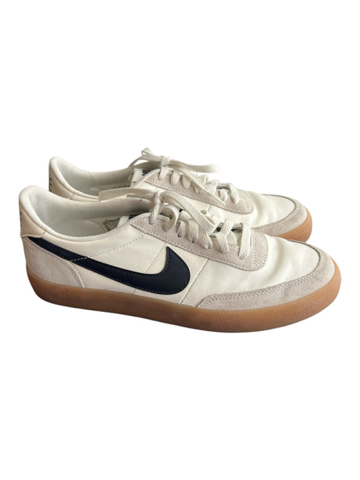 Nike Shoe Size 7.5 White & Black Leather Round Toe Low Top Lace Up Sneaker Shoes White & Black / 7.5