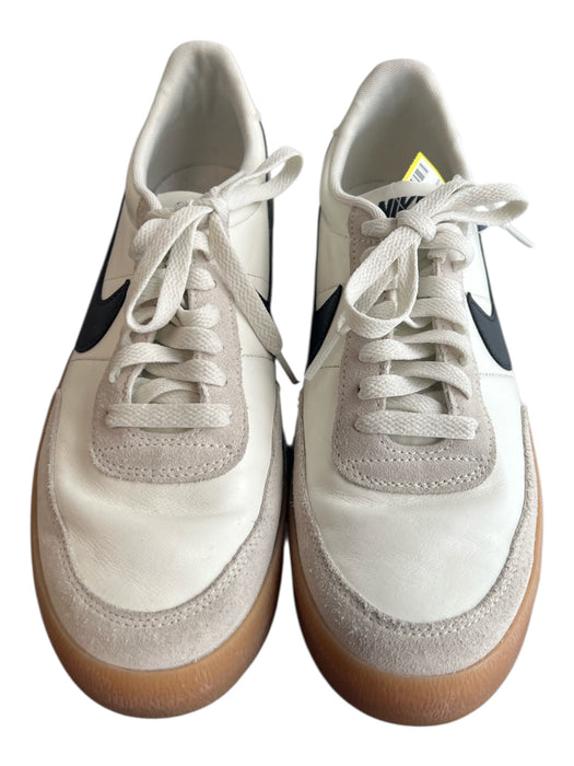 Nike Shoe Size 7.5 White & Black Leather Round Toe Low Top Lace Up Sneaker Shoes White & Black / 7.5