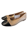 J Crew Shoe Size 9 Tan & black Leather Bow detail Toe Cap Flat Ballerina Shoes Tan & black / 9