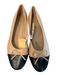 J Crew Shoe Size 9 Tan & black Leather Bow detail Toe Cap Flat Ballerina Shoes Tan & black / 9