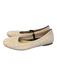 Rothy's Shoe Size 9 Cream & Gold Fabric Square Toe Stretch Strap Flat Shoes Cream & Gold / 9