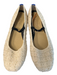 Rothy's Shoe Size 9 Cream & Gold Fabric Square Toe Stretch Strap Flat Shoes Cream & Gold / 9