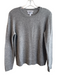 Nordstrom Size Small Gray Cashmere Crew Neck Long Sleeve Ribbed Accents Sweater Gray / Small