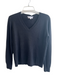 Nordstrom Size Small Black Cashmere V Neck Long Sleeve Ribbed Accents Sweater Black / Small