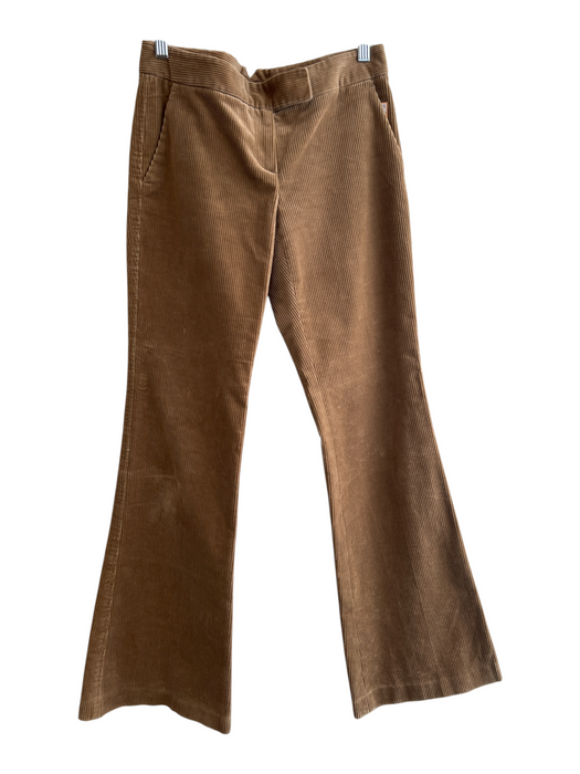 Theory Size 6 Golden Tan Cotton Corduroy Mid Rise Ribbed Flare Pants Golden Tan / 6
