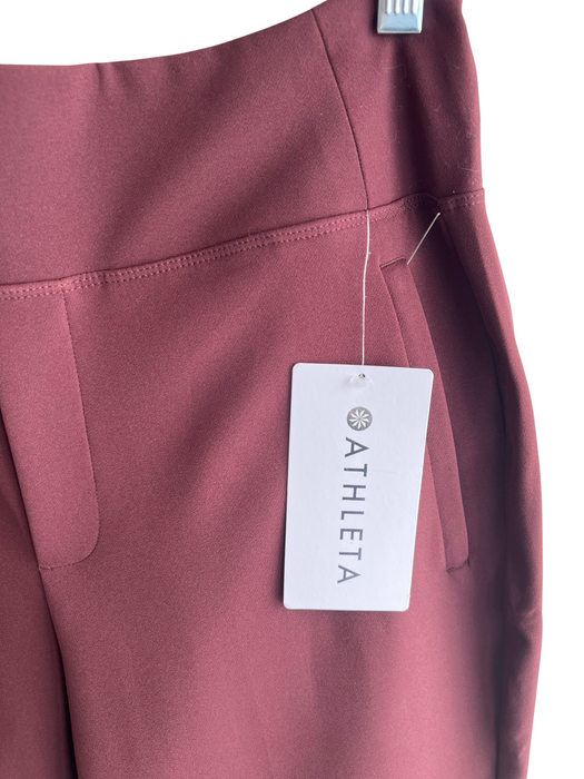 Athleta Size 8 Burgandy Polyester Blend Stretch Waist Side Pockets Pants Burgandy / 8