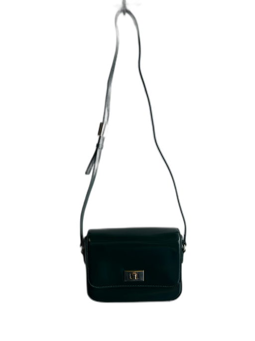 J Crew Forest Green Leather Shoulder & Crossbody Goldtone Hardware Square Bag Forest Green / Medium