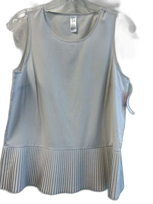 Spanx Size Small Ice Gray Polyester Sleeveless Round Neck Pleated Bottom Top Ice Gray / Small