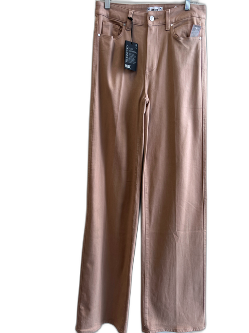 Paige Size 29 Latte Rayon & Cotton 5 Pocket Zip Fly High Rise Straight Leg Jeans Latte / 29