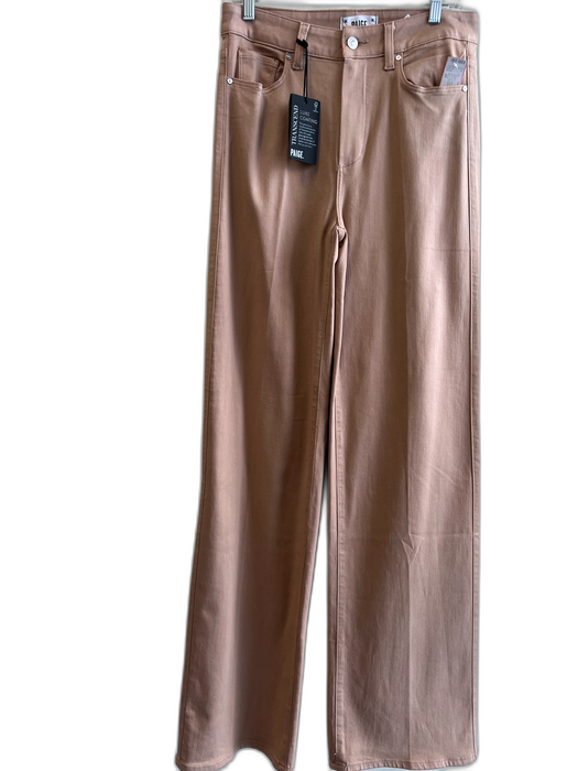 Paige Size 29 Latte Rayon & Cotton 5 Pocket Zip Fly High Rise Straight Leg Jeans Latte / 29
