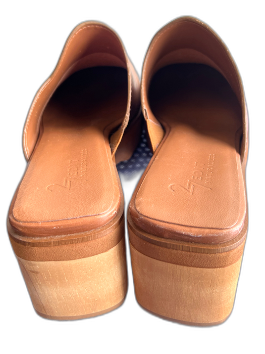 27 EDIT Naturalizer Shoe Size 9 Light Brown Leather Platform Block Heel Shoes Light Brown / 9