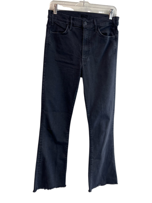 Mother Size 29 Black Cotton Blend High Waist Zip Fly distressed Boot Cut Jeans Black / 29