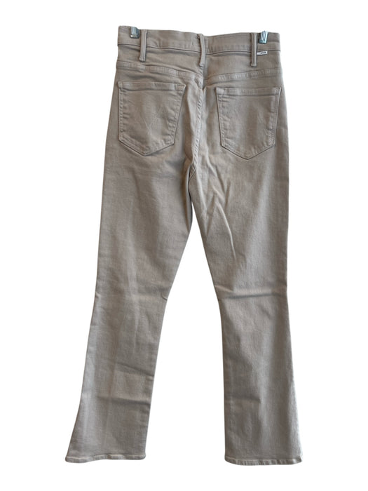 Mother Size 29 Beige Cotton Blend 4 Pocket Zip Fly High Waist Boot Cut Jeans Beige / 29