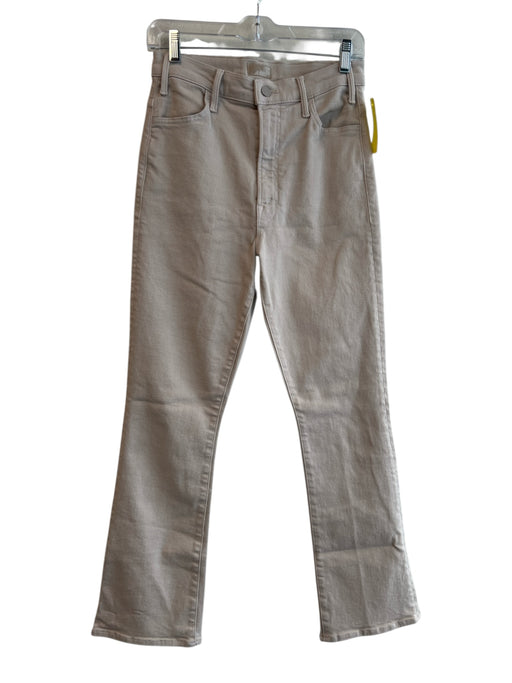Mother Size 29 Beige Cotton Blend 4 Pocket Zip Fly High Waist Boot Cut Jeans Beige / 29