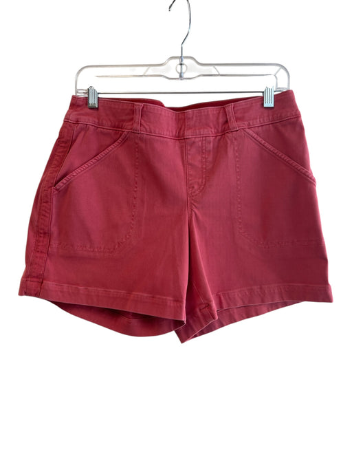 Spanx Size Medium Red Orange Cotton Blend Elastic Waist Side Pocket Shorts Red Orange / Medium