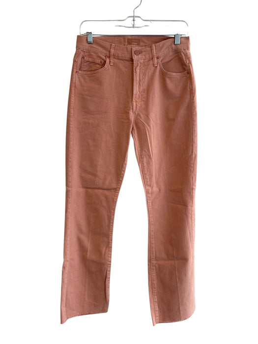 Mother Size 29 Peach Cotton Blend 5 Pocket Zip Fly Mid Rise Fray Hem Jeans Peach / 29