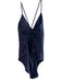 Vineyard vines Size Medium Navy Nylon Blend One Piece Low Back V Neck swimwear Navy / Medium