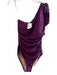 J Crew Size Small Eggplant Polyamide One Shoulder Ruched Side High Cut swimwear Eggplant / Small