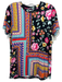 Johnny Was Size XS Black & Multi Viscose Short Sleeve Floral Pattern T Shirt Top Black & Multi / XS