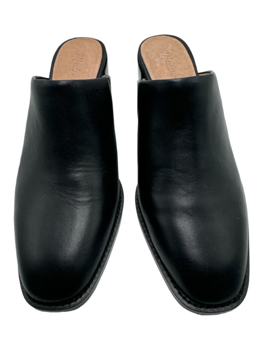 Madewell Shoe Size 8 Black Leather Stacked Block Heel Mule Pumps Black / 8