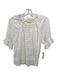 Ulla Johnson Size 4 White Cotton Crochet Lace Keyhole Puff Sleeves Top White / 4