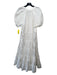 Alexis Size S White Cotton Tiered Tunic Neck Tassel Tie Detail Dress White / S