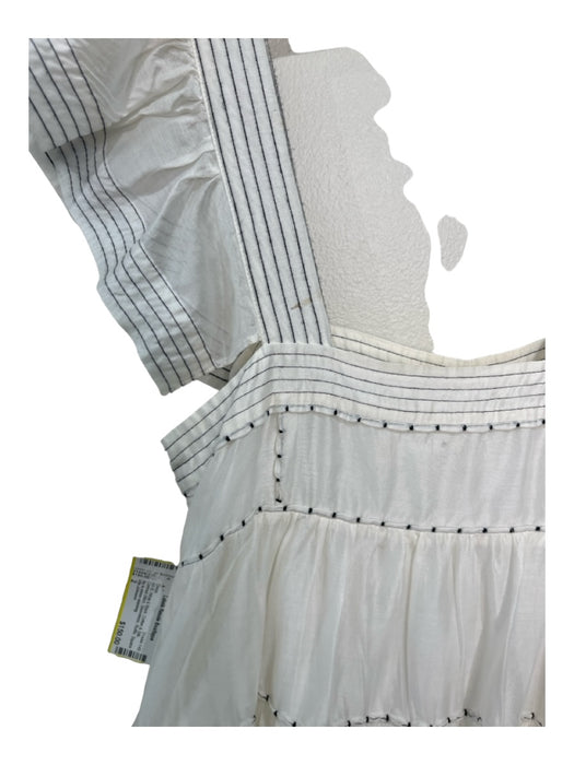 Ulla Johnson Size 2 White & Black Cotton & Silk Contrast Stitch Sleeveless Dress White & Black / 2