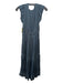 Ulla Johnson Size 4 Slate Gray Polyester Embroidered V Neck Tiered Ruffle Dress Slate Gray / 4