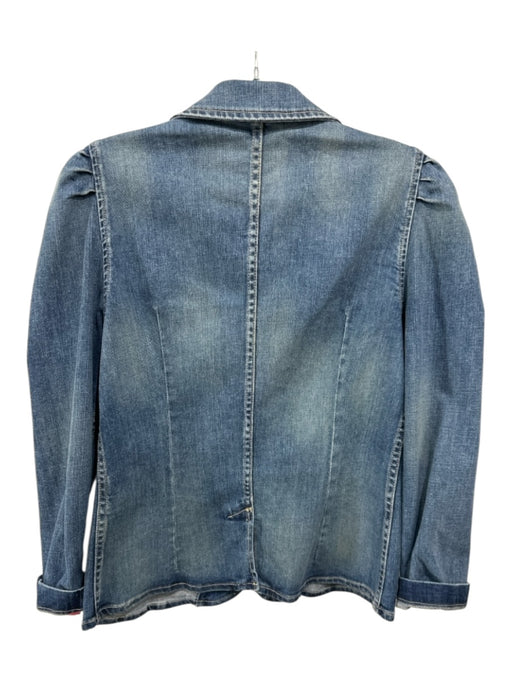 Nili Lotan Size 8 Dark Wash Cotton Denim 2 Buttons 3/4 Sleeve Jacket Dark Wash / 8