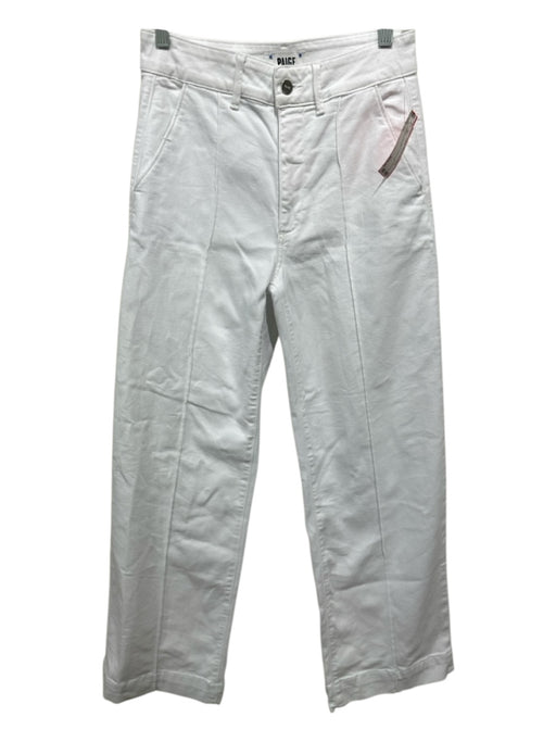 Paige Size 27 White Cotton Denim Wide Leg Jeans White / 27