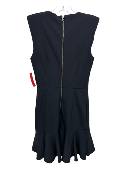 Veronica Beard Size 4 Black Nylon V Neck Back Zip Sleeveless Flare Dress Black / 4