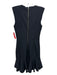 Veronica Beard Size 4 Black Nylon V Neck Back Zip Sleeveless Flare Dress Black / 4