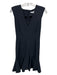Veronica Beard Size 4 Black Nylon V Neck Back Zip Sleeveless Flare Dress Black / 4