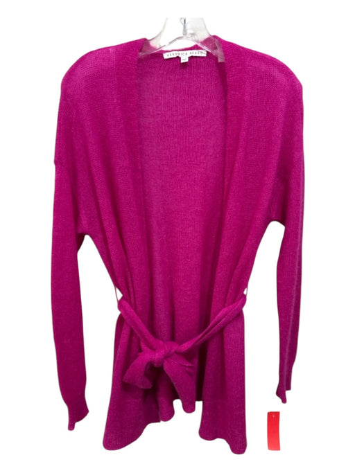 Veronica Beard Size XS Fuschia Pink Missing Fabric Open Front Cardigan Fuschia Pink / XS