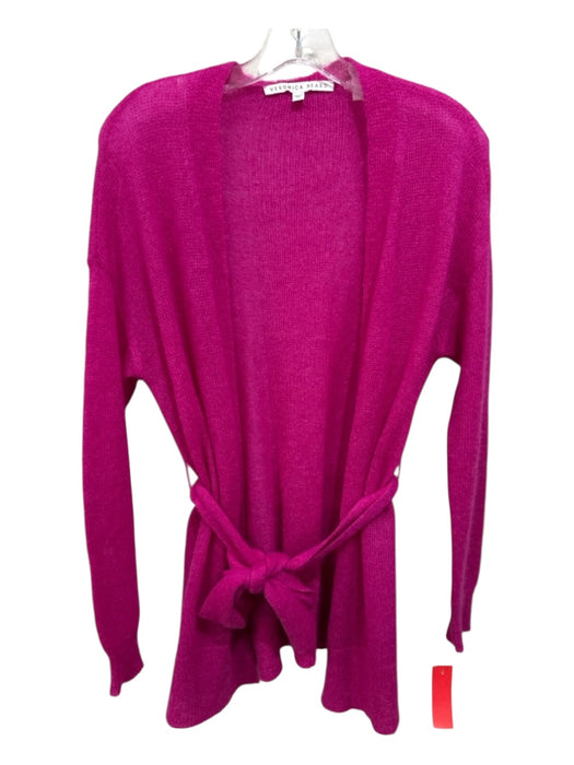 Veronica Beard Size XS Fuschia Pink Missing Fabric Open Front Cardigan Fuschia Pink / XS