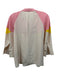 Stella McCartney Size 38 Pink & Yellow Silk V Neck color block Tie Neck Top Pink & Yellow / 38