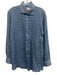Luciano Barbera Size M Blue & White Linen Plaid Button Up Long Sleeve Shirt Blue & White / M