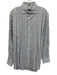 Peter Millar Size L White & Blue Cotton Grid Button Up Men's Long Sleeve Shirt White & Blue / L