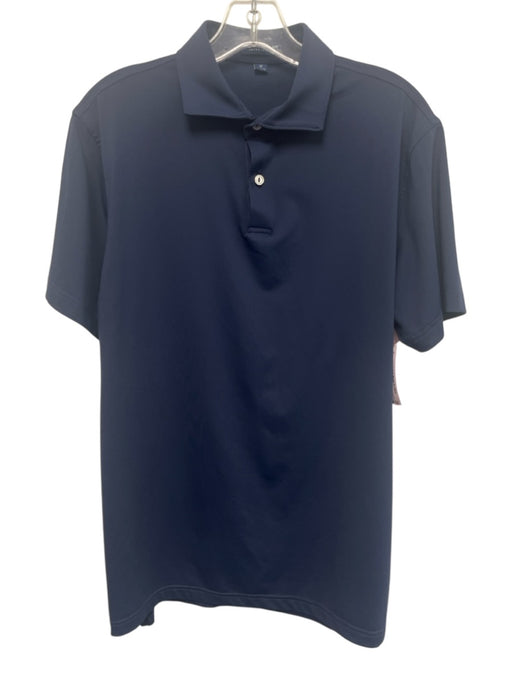 Peter Millar Size M Navy Synthetic Solid Athletic Polo Men's Short Sleeve Navy / M