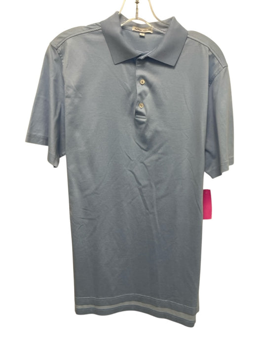 Peter Millar Size S Light blue Cotton Solid Polo Men's Short Sleeve Light blue / S