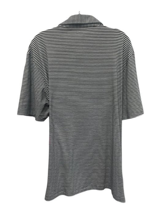 Peter Millar NWT Size L Navy & White Cotton Striped Polo Men's Short Sleeve Navy & White / L