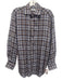 Castangia Size 42 Brown & Blue Linen Plaid Button Up Men's Long Sleeve Shirt Brown & Blue / 42