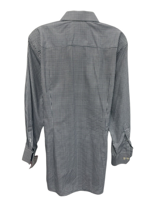 Eton Size L Green & Blue Cotton Plaid Button Up Spread Collar Long Sleeve Shirt Green & Blue / L