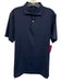 Peter Millar Size M Navy Synthetic Solid Polo Athleisure Men's Short Sleeve Navy / M