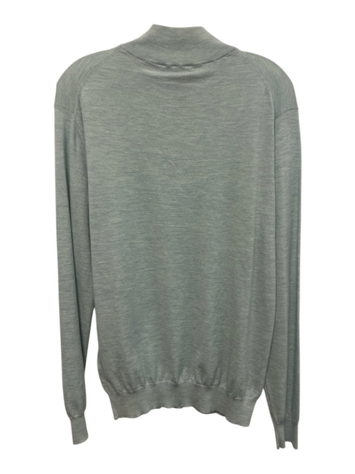 Peter Millar Size M Seafoam Wool Blend Solid Quarter Zip Men's Sweater Seafoam / M