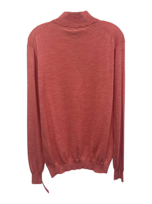 Peter Millar Size M Red Wool Blend Solid Quarter Zip Men's Sweater Red / M